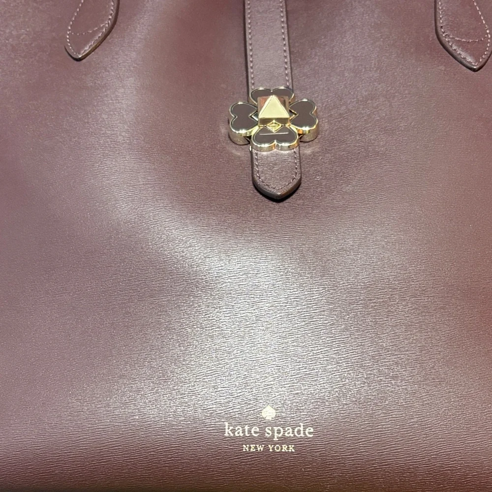 Kate Spade Dark Burgundy Tote with Pink Interior